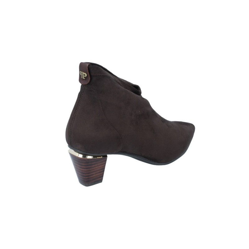 Botines con Tacón de Ante Elástico para Mujer de Pedro Miralles 28395