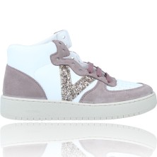 Calzados Vesga Botin Deportivo Basket Vegano para Mujer de Victoria 129117 color Beige y Rosa foto 1