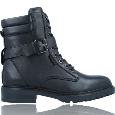 Botas Militares Moteras con Hebilla y Cordones de Piel para Mujer de  Carmela 67917