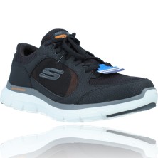 Calzados Vesga Zapatillas Deportivas de Piel Waterproof para Hombres de Skechers 232222 Flex Advantage 4.0 color negro foto 2