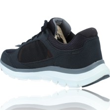 Calzados Vesga Zapatillas Deportivas de Piel Waterproof para Hombres de Skechers 232235 Flex Advantage 4.0 color negro foto 6