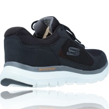 Calzados Vesga Zapatillas Deportivas de Piel Waterproof para Hombres de Skechers 232235 Flex Advantage 4.0 color negro foto 8