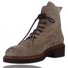 Calzados Vesga Botines Casual de Piel con Cordones para Mujer de Pedro Miralles 29248 Nagoya color serraje beige foto 4