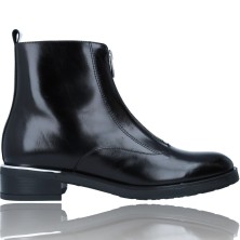 Botines Casual de Piel con Cremallera Frontal para Mujer de Wonders C-5451 color negro foto 1
