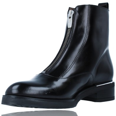 Botines Casual de Piel con Cremallera Frontal para Mujer de Wonders C-5451