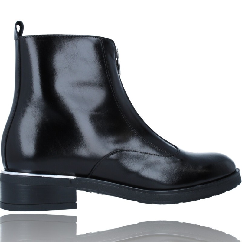 Botines Casual de Piel con Cremallera Frontal para Mujer de Wonders C-5451