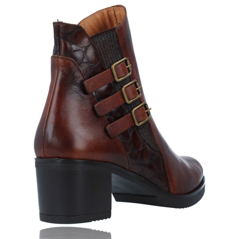 Botines Casual de Piel con Hebillas para Mujer de Dansi 4161