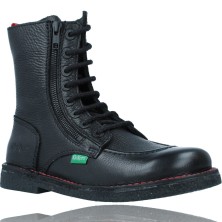 Botines Casual de Piel con Cordones para Mujeres de Kickers 814384 Meetckzip color negro foto 2