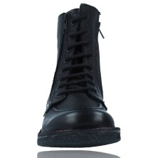 Botines Casual de Piel con Cordones para Mujeres de Kickers 814384 Meetckzip color negro foto 3