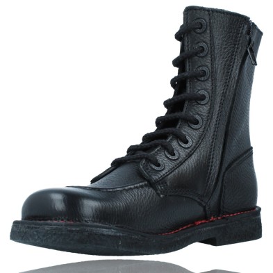 Botines Casual de Piel con Cordones para Mujeres de Kickers 814384 Meetckzip color negro foto 1