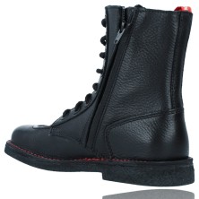 Botines Casual de Piel con Cordones para Mujeres de Kickers 814384 Meetckzip color negro foto 6