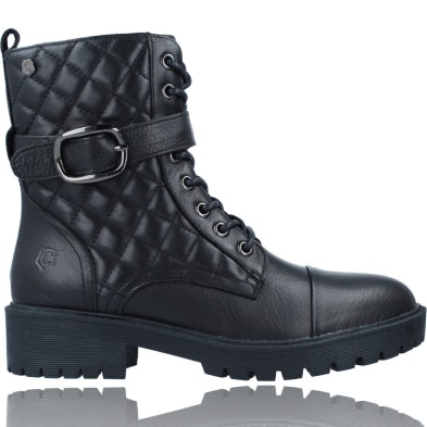 Botines Casual Militares De Piel Con Cordones Para Mujeres De Carmela 67952