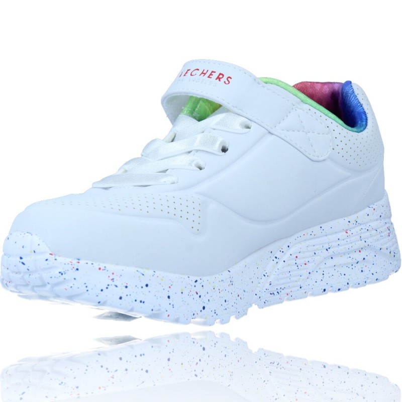 Calzados Vesga Zapatillas Deportivas Casual Sneakers para Niños de Skechers 310457L Uno Lite color blanco foto 4