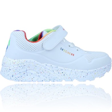 Calzados Vesga Zapatillas Deportivas Casual Sneakers para Niños de Skechers 310457L Uno Lite color blanco foto 9