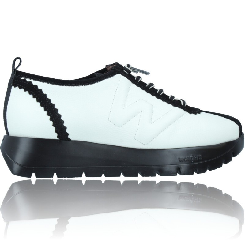 Zapatillas Deportivas Casual de Piel para Mujer de Wonders B-Star A-2410