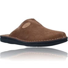 Calzados Vesga Zapatillas de Casa sin Talón de Piel Pantuflas para Hombres de Walk&Fly 2307-36728 color marrón foto 2