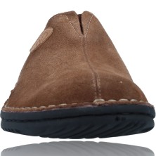 Calzados Vesga Zapatillas de Casa sin Talón de Piel Pantuflas para Hombres de Walk&Fly 2307-36728 color marrón foto 3