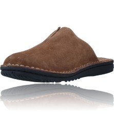Calzados Vesga Zapatillas de Casa sin Talón de Piel Pantuflas para Hombres de Walk&Fly 2307-36728 color marrón foto 4
