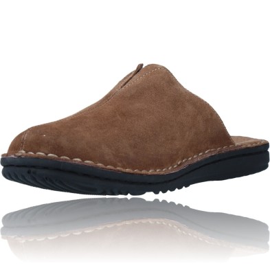 Walk&Fly Men's Leather Slip-on House Slippers 2307-36728