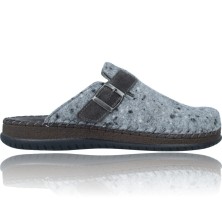 Calzados Vesga Zapatillas de Casa de Piel sin Talón Pantuflas para Hombres de Walk&Fly 9289-19100 color gris foto 1