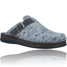 Calzados Vesga Zapatillas de Casa de Piel sin Talón Pantuflas para Hombres de Walk&Fly 9289-19100 color gris foto 2