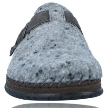 Calzados Vesga Zapatillas de Casa de Piel sin Talón Pantuflas para Hombres de Walk&Fly 9289-19100 color gris foto 3