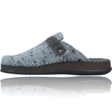 Calzados Vesga Zapatillas de Casa de Piel sin Talón Pantuflas para Hombres de Walk&Fly 9289-19100 color gris foto 5