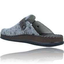 Calzados Vesga Zapatillas de Casa de Piel sin Talón Pantuflas para Hombres de Walk&Fly 9289-19100 color gris foto 6