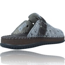 Calzados Vesga Zapatillas de Casa de Piel sin Talón Pantuflas para Hombres de Walk&Fly 9289-19100 color gris foto 8