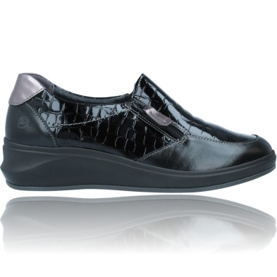 Zapatos Casual de Piel con Cremallera para Mujeres de Suave 3415