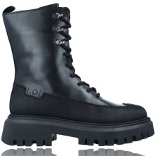 Botas Casual Militar Bikers de Piel con Cordones para Mujeres de LOL 6861 Dipha color negro foto 1