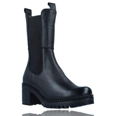 Botas Casual de Piel con Elásticos para Mujeres de Wonders H-3930 Toro