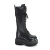 Leather Casual Military Biker Boots with Laces for Women by LOL 6877 Draco