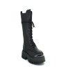 Leather Casual Military Biker Boots with Laces for Women by LOL 6877 Draco