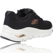 Calzados Vesga Zapatillas Deportivas Sneakers Mujer de Skechers Arch Fit 149057 color negro y oro foto 8