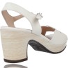 Sandali in pelle con tacco e plateau da donna di Wonders F-5880-P