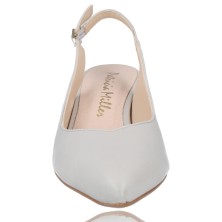 Calzados Vesga Zapatos Salón Sin Talón de Piel para Mujer de Patricia Miller 5532 color perla foto 3
