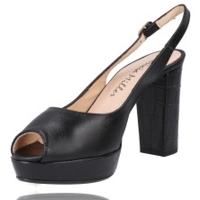 Calzados Vesga Zapatos Vestir de Piel con Plataforma para Mujer de Patricia Miller 5553 color negro foto 4