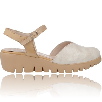 Sandalias de Piel con Cuña para Mujer de Wonders C-33237 Caravaca Tie Dye