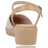 Leather Wedge Sandals for Women by Wonders C-33237 Caravaca Tie Dye