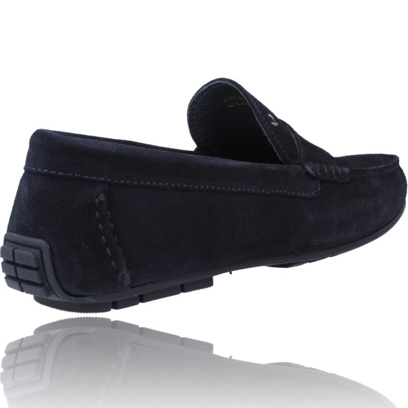 Zapatos mocasines para hombre, piel natural negra- P1736
