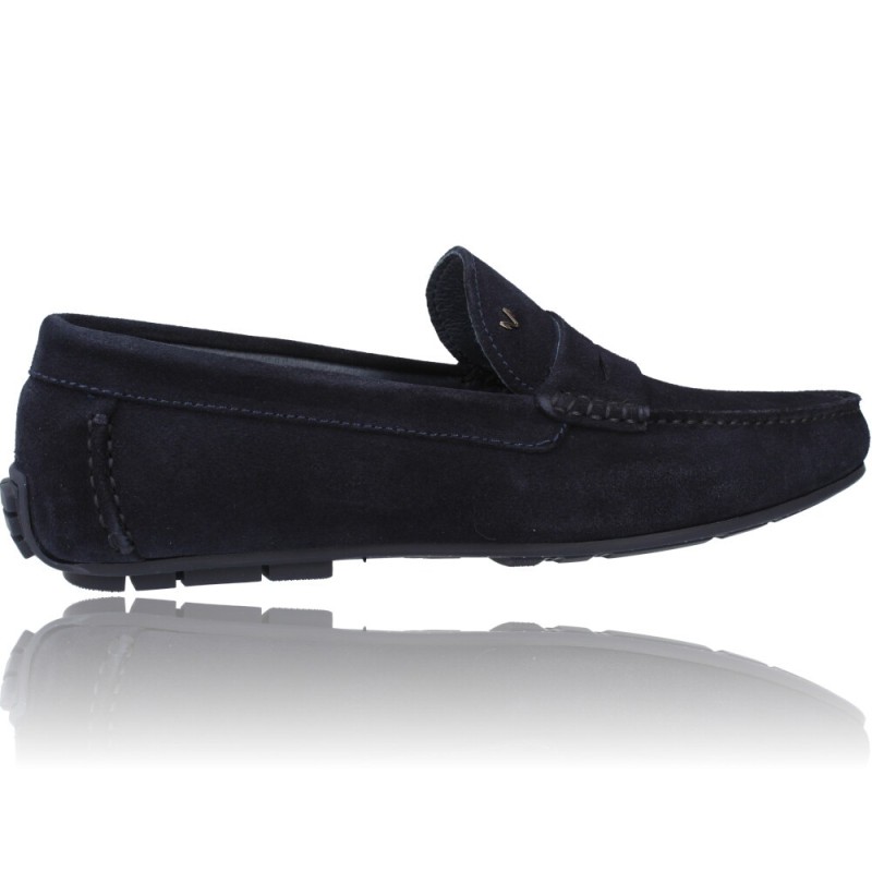 Zapatos mocasines para hombre, piel natural negra- P1736