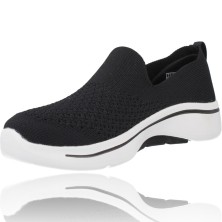 Calzados Vesga Zapatillas Deportivas sin Cordones para Mujer de Skechers Go Walk Arch Fit 124418 color negro foto 4
