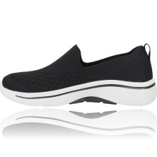 Calzados Vesga Zapatillas Deportivas sin Cordones para Mujer de Skechers Go Walk Arch Fit 124418 color negro foto 5