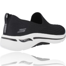 Calzados Vesga Zapatillas Deportivas sin Cordones para Mujer de Skechers Go Walk Arch Fit 124418 color negro foto 8