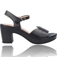 Calzados Vesga Sandalias de Piel con Tacón y Plataforma para Mujer de Wonders F-5880-P color negro foto 1