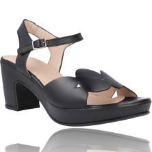 Calzados Vesga Sandalias de Piel con Tacón y Plataforma para Mujer de Wonders F-5880-P color negro foto 2