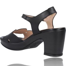 Calzados Vesga Sandalias de Piel con Tacón y Plataforma para Mujer de Wonders F-5880-P color negro foto 6