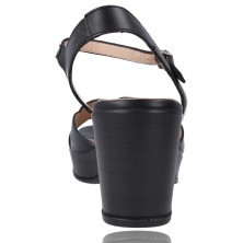 Calzados Vesga Sandalias de Piel con Tacón y Plataforma para Mujer de Wonders F-5880-P color negro foto 7