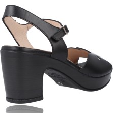 Calzados Vesga Sandalias de Piel con Tacón y Plataforma para Mujer de Wonders F-5880-P color negro foto 8